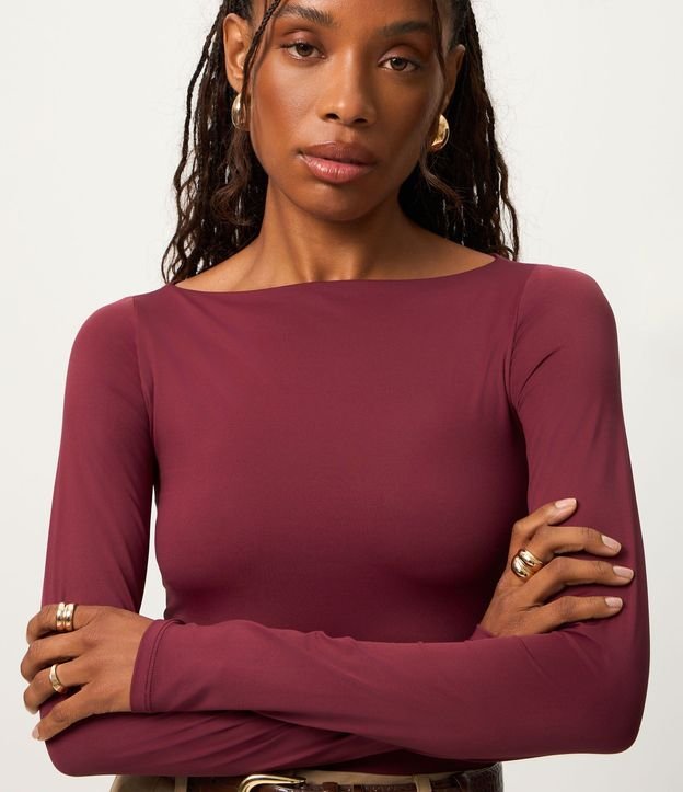 Blusa Regular en Poliamida con Escote Canoa 3