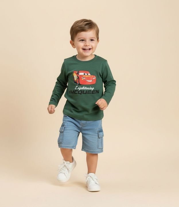 Remera Infantil con Estampado Lightning Relámpago Mcqueen – Talle 2 A 6 años