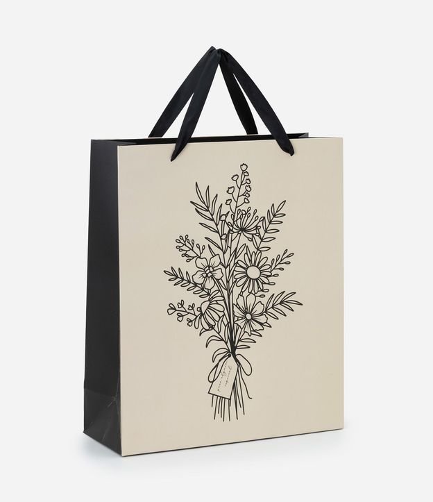 Bolsa de Regalo Mediana con Estampa de Flores