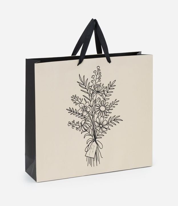 Bolsa de Regalo Grande con Estampa de Flores