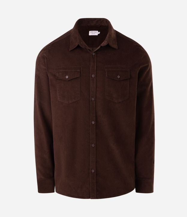 Camisa en Terciopelo con Bolsillos Delanteros 4