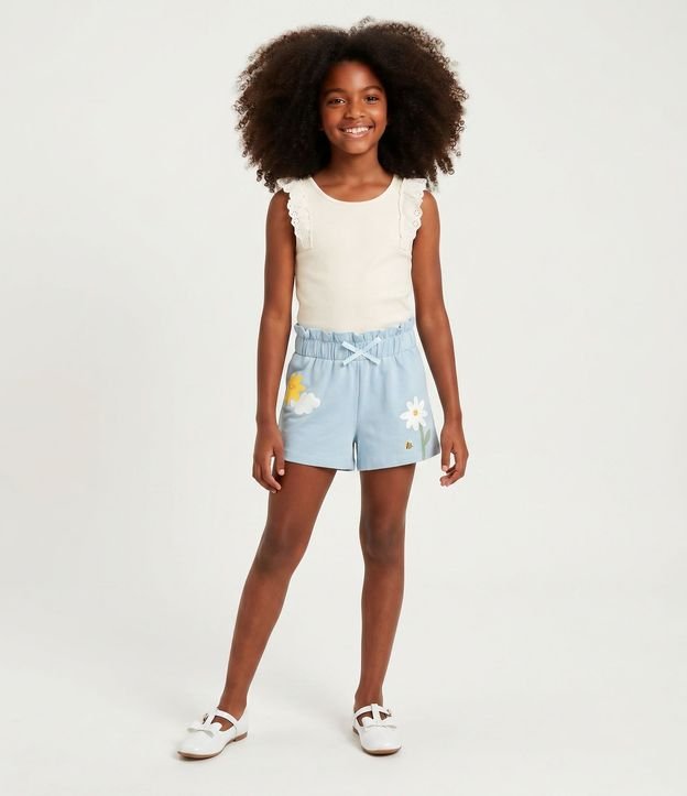 Short Clochard Infantil con Estampado Ícones – Talle 1 a 5/6
