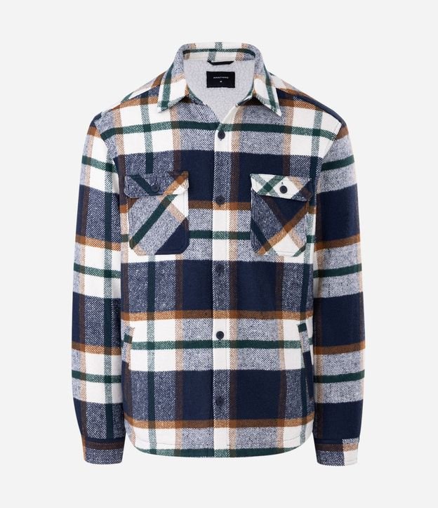 Campera en Franela de Cuadros con Forro Sherpa 4