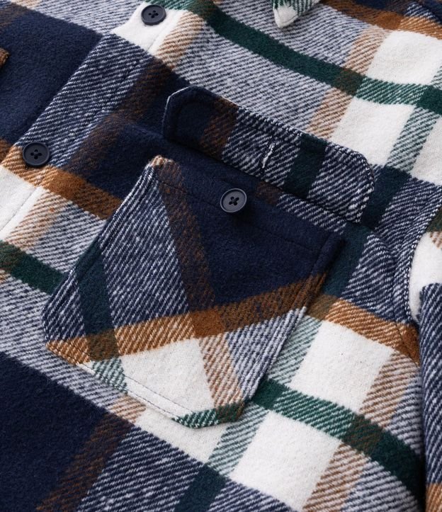 Campera en Franela de Cuadros con Forro Sherpa 7