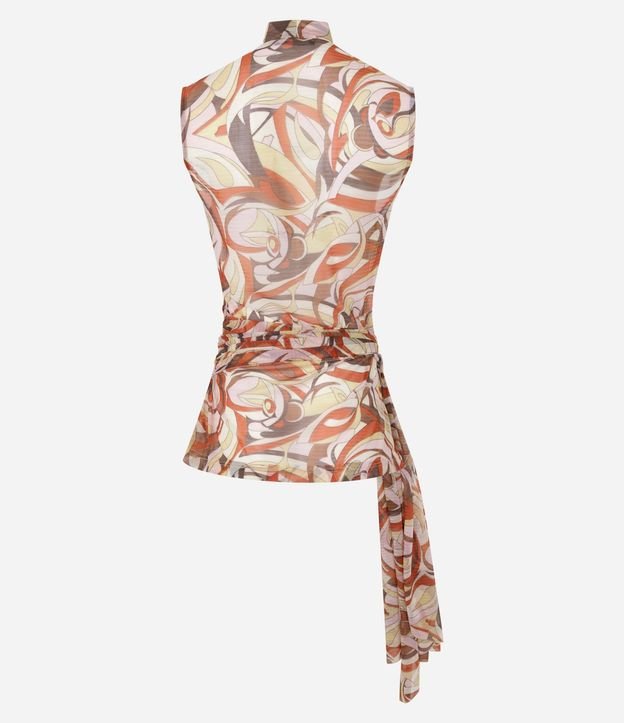 Blusa en Chiffon con Lazo y Estampado Abstracta 8