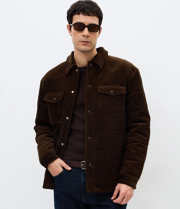 Campera de Terciopelo Cotele con dos Bolsillos de Solapa