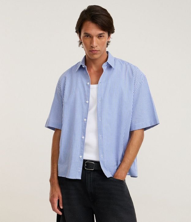 Camisa Regular en Algodón con Estampa de Cuadros 1