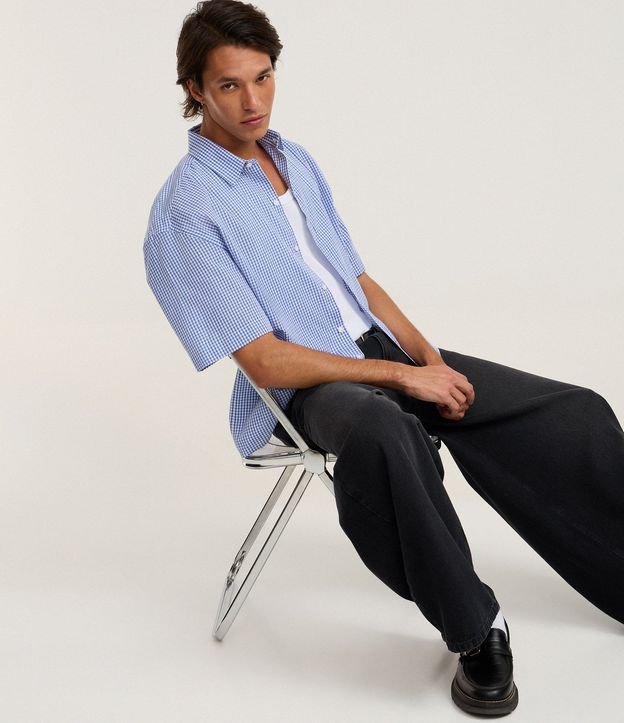 Camisa Regular en Algodón con Estampa de Cuadros 5