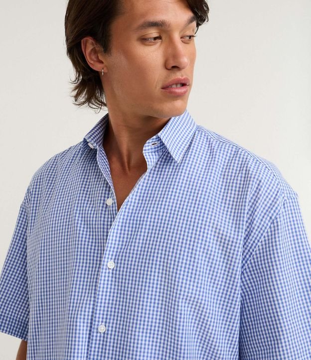 Camisa Regular en Algodón con Estampa de Cuadros 6