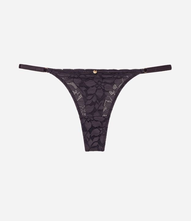 Bombacha Colaless Hilo en Encaje con Textura Floral 5