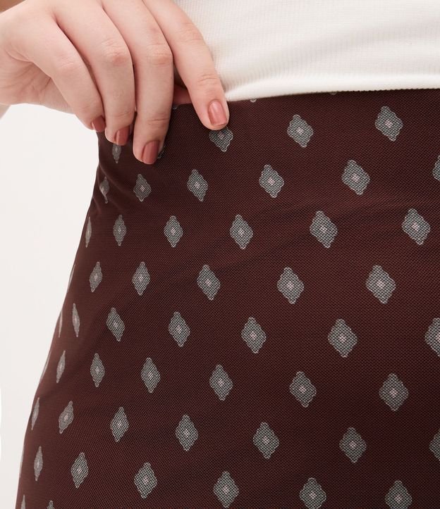 Falda Midi en Tule con Volados y Estampa de Corbata Curve & Plus Size