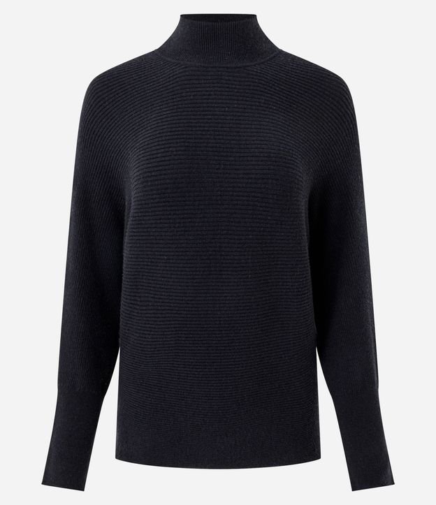 Blusa Regular en Punto con Cuello Alto 5