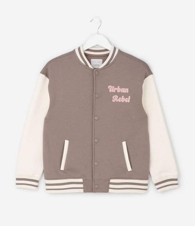 Campera Bomber Infantil con Bordados Lettering – Talle 5 a 14 años