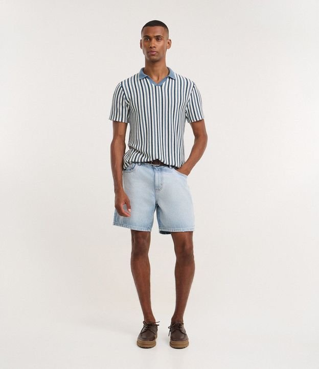 Bermuda Denim/Jeans Liso Reta Loose First Denim 1