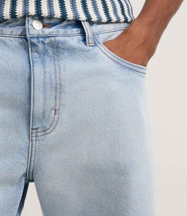 Bermuda Denim/Jeans Liso Reta Loose First Denim 3