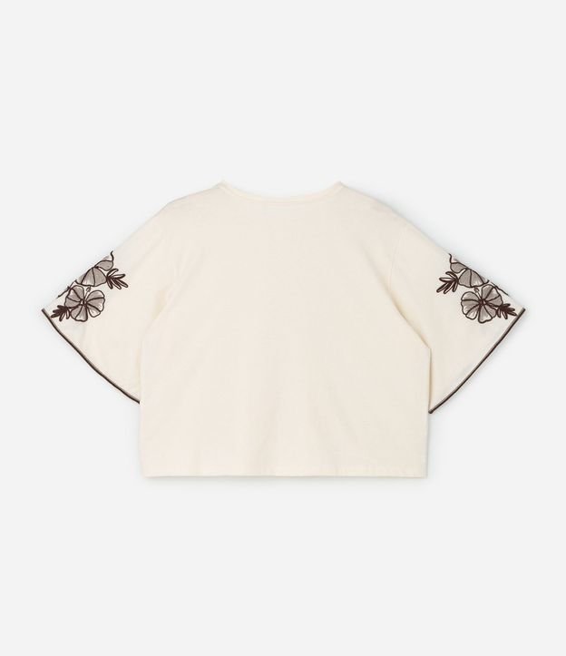 Blusa Boxy con Manga Godê y Bordado Floral Curve & Plus Size 5