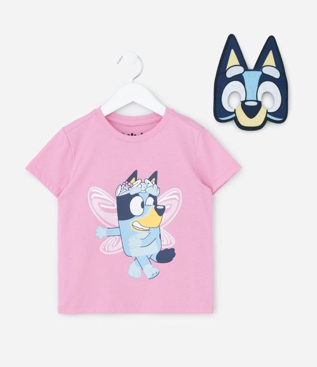 Remera Infantil con Máscara y Estampa de Bluey – Talle 1 a 5/6 años