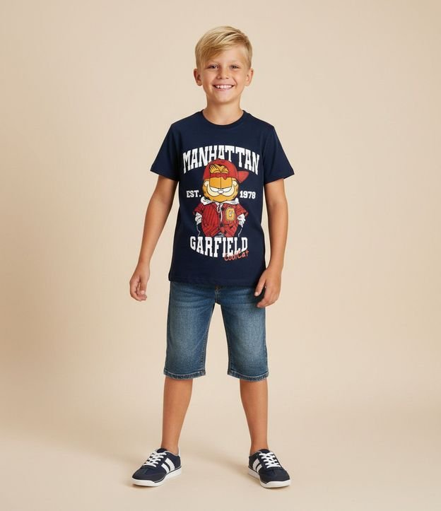 Remera Infantil con Estampado Garfield Manhattan – Talle 5 a 14 años