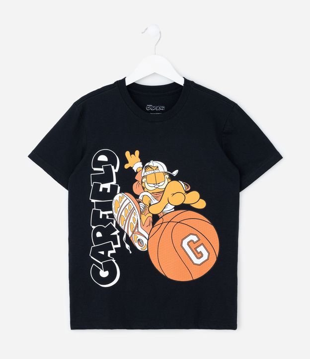 Remera Infantil con Estampado Garfield Baloncesto – Talle 5 a 14 años
