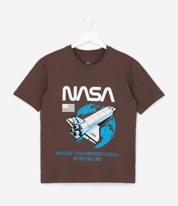 Remera Infantil Relaxed con Estampado NASA y Cohete – Talle 5 a 14 años