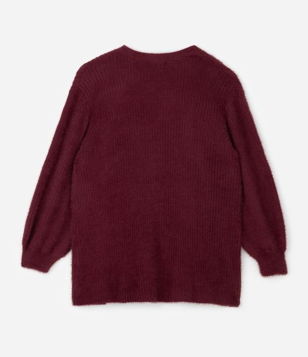 Cardigan Alargado en Punto Rectilíneo Curve & Plus Size 6