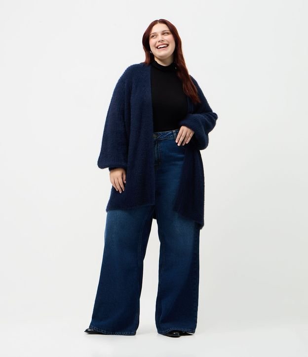 Cardigan Alargado en Punto Rectilíneo Curve & Plus Size 2