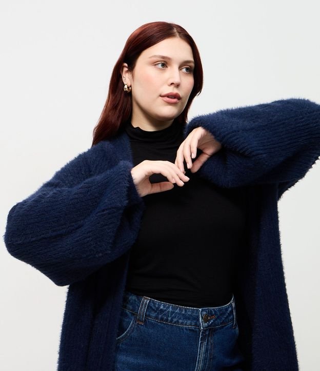 Cardigan Alargado en Punto Rectilíneo Curve & Plus Size 3