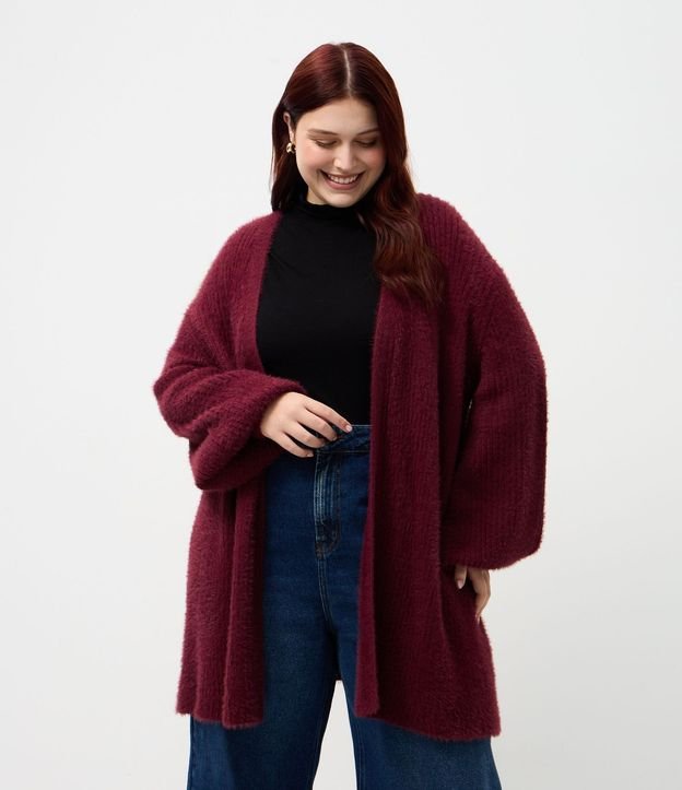 Cardigan Alargado en Punto Rectilíneo Curve & Plus Size 2