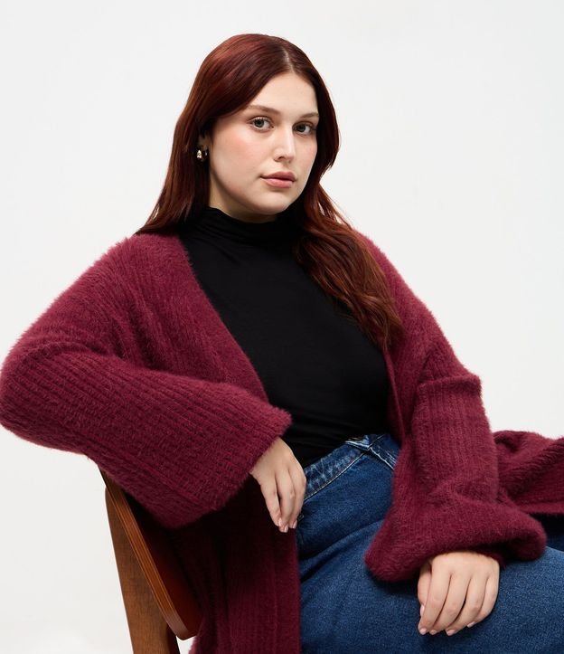Cardigan Alargado en Punto Rectilíneo Curve & Plus Size 4
