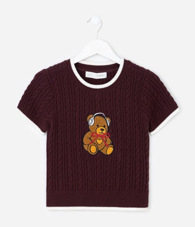 Remera Infantil en Punto con Jacquard de Oso – Talle 5 a 14 años 2