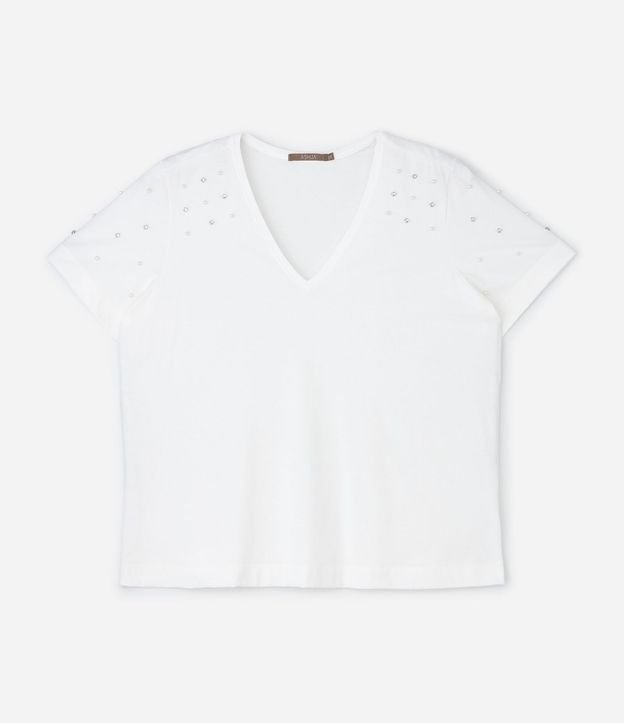 Blusa Regular en Algodón con Aplicación de Strass Curve & Plus Size