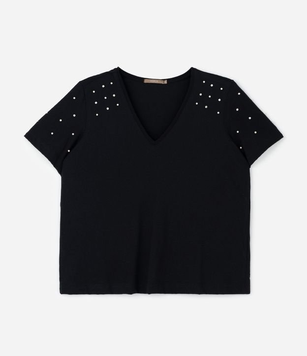 Blusa Regular en Algodón con Aplicación de Strass Curve & Plus Size