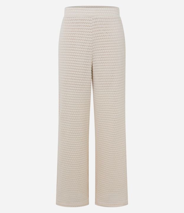 Pantalón Recto en Punto de Malla Texturizada con Punto Diferenciado 8