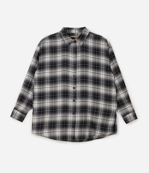 Camisa de Cuadros en Viscosa con Manga Larga Curve & Plus Size 4