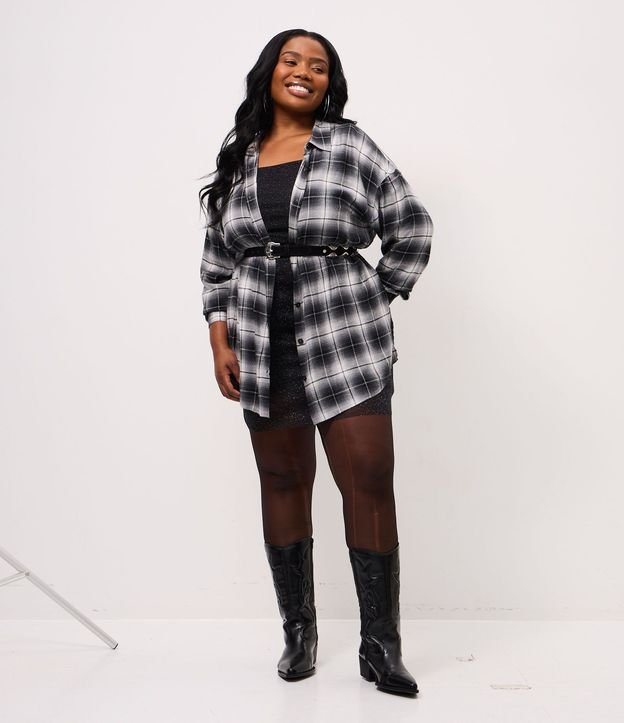 Camisa de Cuadros en Viscosa con Manga Larga Curve & Plus Size 2