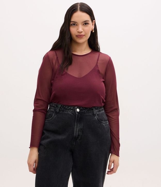 Blusa en Tule con Musculosa Curve y Plus Size