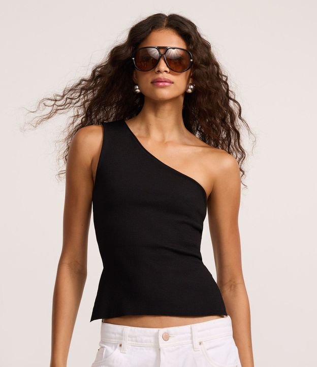 Blusa en Hombro Único con Textura