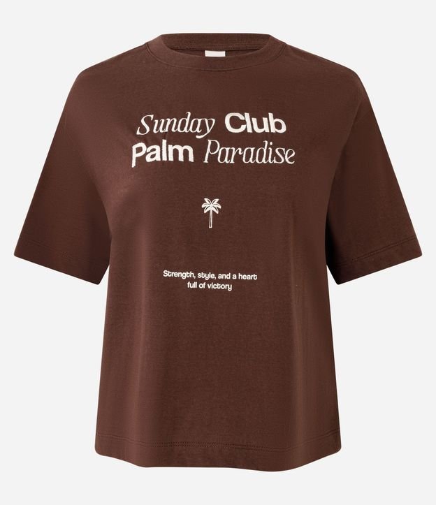 Remera Manga Corta en Algodón con Lettering y Palmera