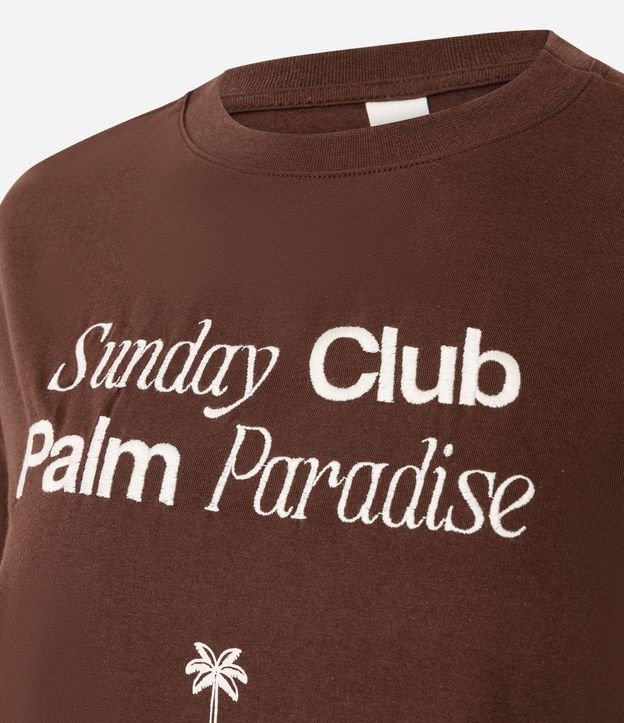 Remera Manga Corta en Algodón con Lettering y Palmera 6