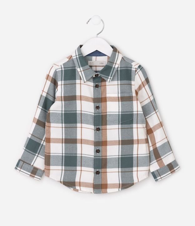 Camisa Infantil en Franela con Estampa de Cuadros – Talle 1 a 6 años 2