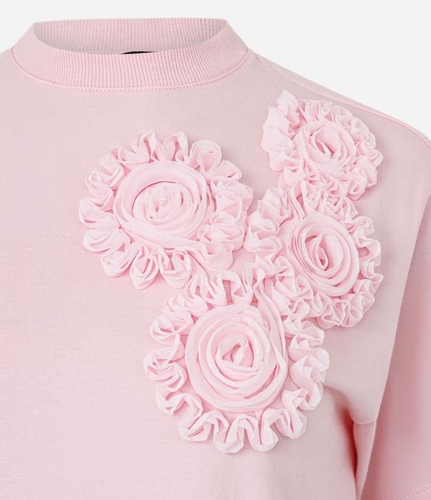Blusa en Algodón con Flores de Tejido en el Hombro 6