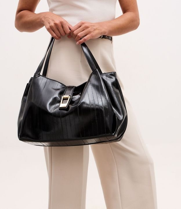 Bolsillo Shopper Grande en PU Texturizado 8