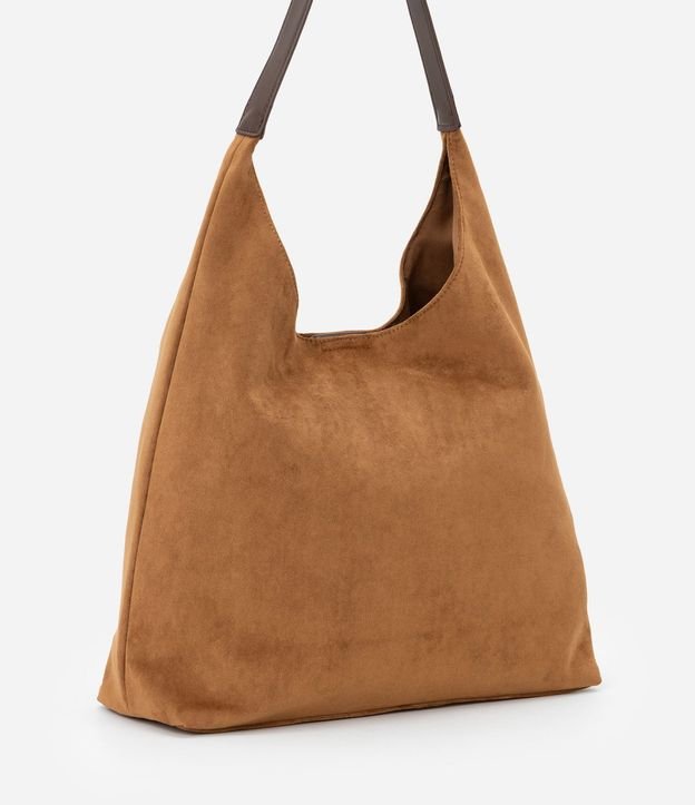 Cartera Hobo Grande en Gamuza con Asa Contrastante 4