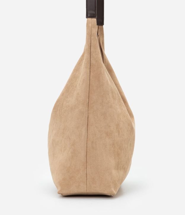 Cartera Hobo Grande en Gamuza con Asa Contrastante 3