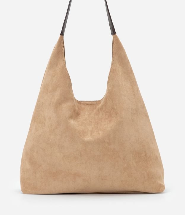 Cartera Hobo Grande en Gamuza con Asa Contrastante 4