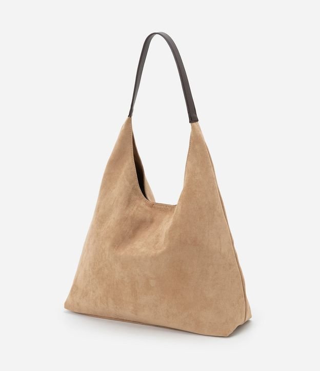 Cartera Hobo Grande en Gamuza con Asa Contrastante 7