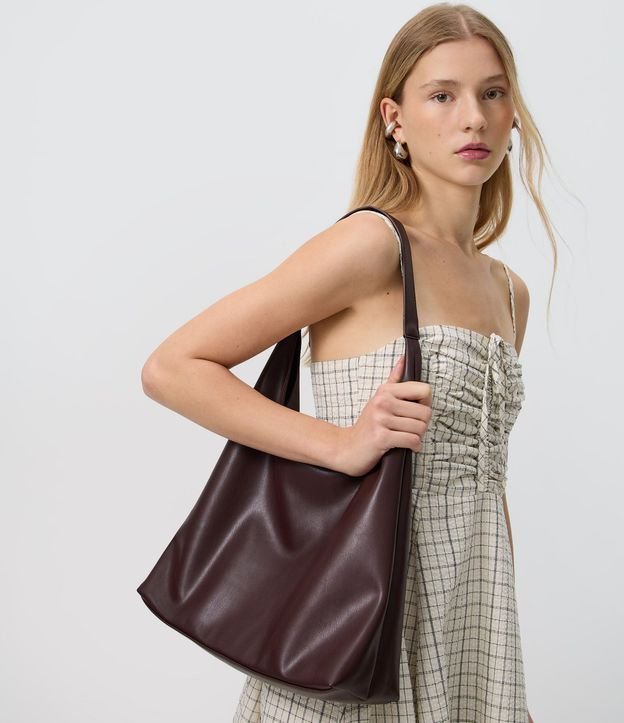 Cartera Hobo Grande en PU con Asa Larga