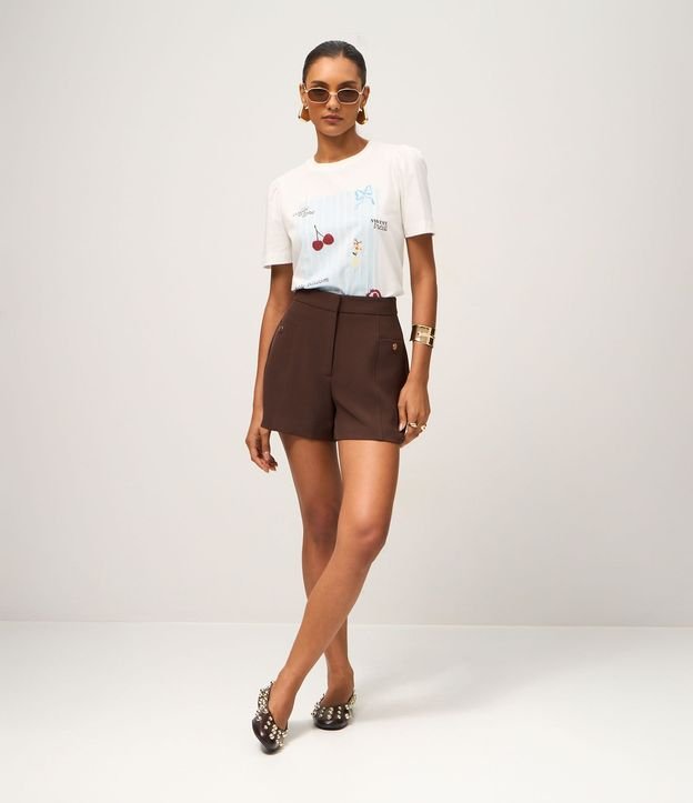 Remera con Manga Frufru con Estampado Divertida 2