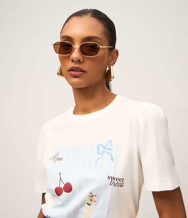 Remera con Manga Frufru con Estampado Divertida 3