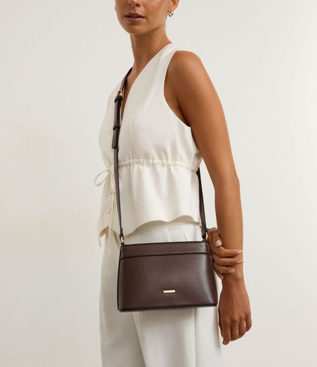 Bolsa Transversal Pequeña en PU con Asa Larga Ajustable
